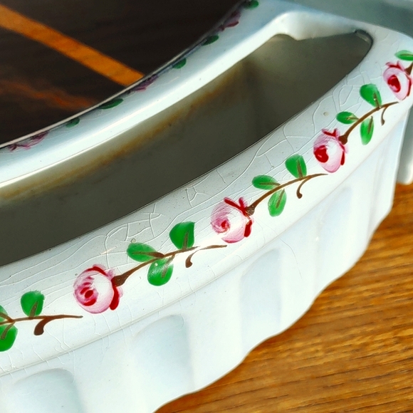 Giant Pansy Ring Vase Hand Painted Porcelain